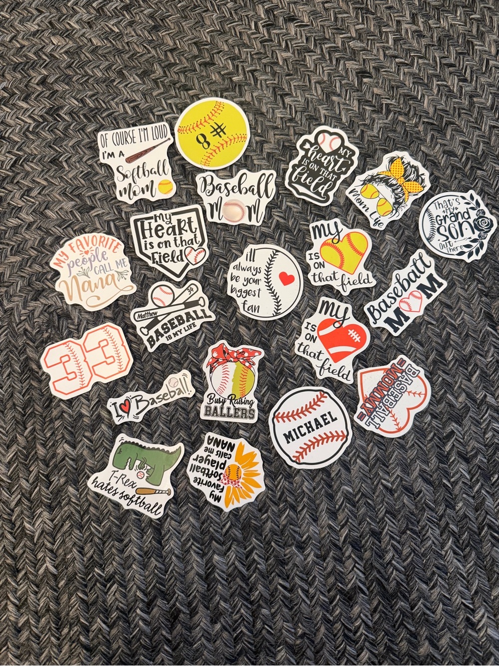 Baseball & Softball Sticker Pack - Mixed Sport Designs